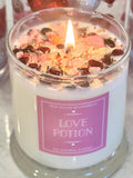 Love Potion Candles - Happiness & Love Candle - Love Intention Crystal Candles- Soy Candle - Valentines Day Candle - Candle Gift for Her Love Romance Flower