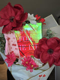 Book Bouquet with Flowers, Bookmark & Sticker Bouquet