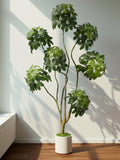 150Ð210cm Artificial Tree with White Pot Multi Trunk Faux Indoor Plant for Modern Home Decor faux plants