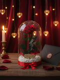 Red Enchanted Rose in Glass Dome, Valentine's Day Gift for Her, Beauty and the Beast Inspired Real Forever Rose, Romantic Anniversary Gift ANNIVERSARY