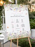 Wildflower Milestone Sign: Floral First Birthday Board My First Year Editable Canva Template Girl Garden birthday flower
