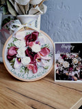 Custom Wedding Bouquet Embroidery Linen Cotton Anniversary Keepsake Ornament ANNIVERSARY