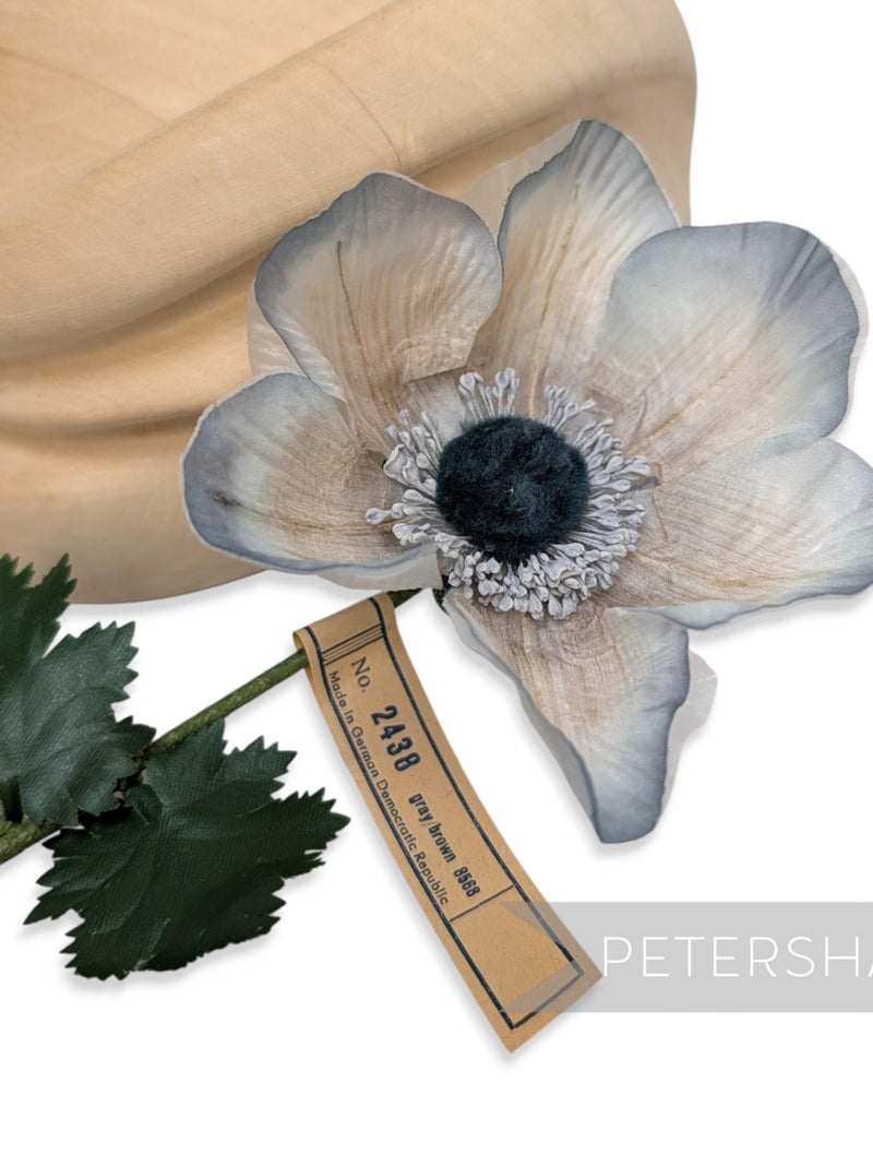Vintage 'Donni' 1960s Large German Silk Anemone Flower for Fascinators and Hat Trimming silk flower