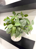 Elegant Faux Plant for Living Room, Artificial Greenery Home & Office Decor, Fake Plant White Ceramic Pot, Realistic Plants for Shelf Table faux plants