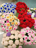 Handmade Crochet Flower Bouquet, Cotton Yarn Decor Bouquet