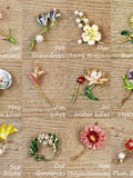 Flower Brooch, Birthday Flower Brooch, Personalized Birth Flower Pins, Vintage Brooch, Wedding Brooch, Birthday Gift for Her/Mom, Floral Pin birthday flower