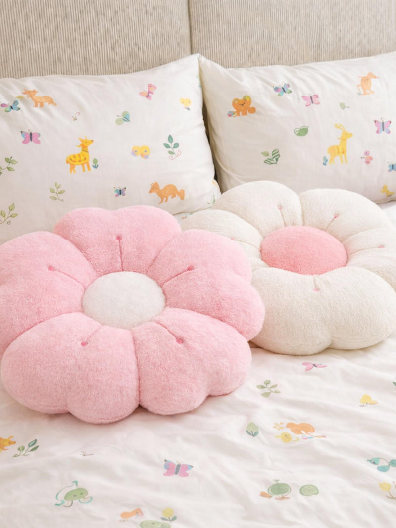 Soft Daisy Flower Pillow, Plush Cushion for Bed, Sofa or Nursery, Cozy Floral Home Decor, Cushion in White & Pink FLOWER DELIVERY