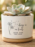 Personalized Memorial Succulent Planter Pot,Sympathy Gift For Loss, Modern Minimal Indoor Plant Pot, Custom Remembrance Decor sympathy flower