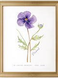 Sympathy or Miscarriage Gift, Birth Month Flower Print, Memorial Art sympathy flower