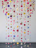 Floating flowers backdrop, hanging floral garland, photoshoot decor, wedding ceremony arrangement birthday flower