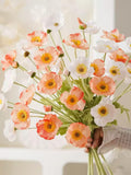 Hoxtosan 4 Heads Faux Poppy Flowers, DIY Florals/Centerpieces, Wedding/Home/Kitchen/Office Decorations |Gifts For Her silk flower