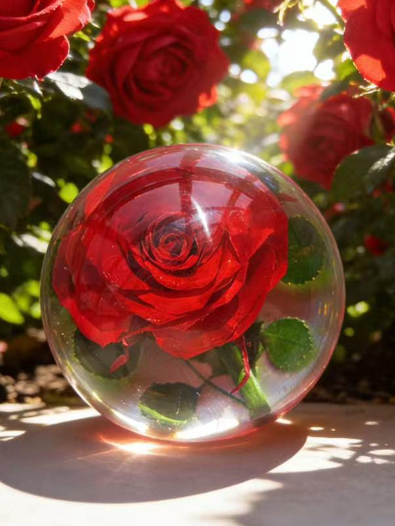 Real Red Rose in Resin Dome, Eternal Rose Home Decor, Anniversary Gift for Her, Romantic Keepsake, Wedding Decor, Unique Flower Display ANNIVERSARY