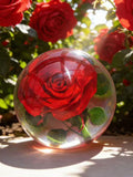 Real Red Rose in Resin Dome, Eternal Rose Home Decor, Anniversary Gift for Her, Romantic Keepsake, Wedding Decor, Unique Flower Display ANNIVERSARY