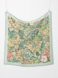 Pastel Green Hydrangea Floral Print Silk Scarf: Four Sizes silk flower