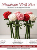 Valentine Crochet Rose Bouquet Pattern | Handmade Love Flowers | instant download pdf Love Romance Flower