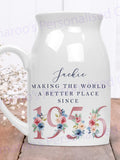 70th Birthday Flower Pot | Making the world a better place since 1956 | Happy 70th Birthday |70s| 70 | 70th | 70th Birthday Gift,1956 FLORAL birthday flower