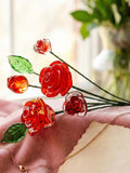 Glass Rose Flower, Valentines Day Gift Love Romance Flower