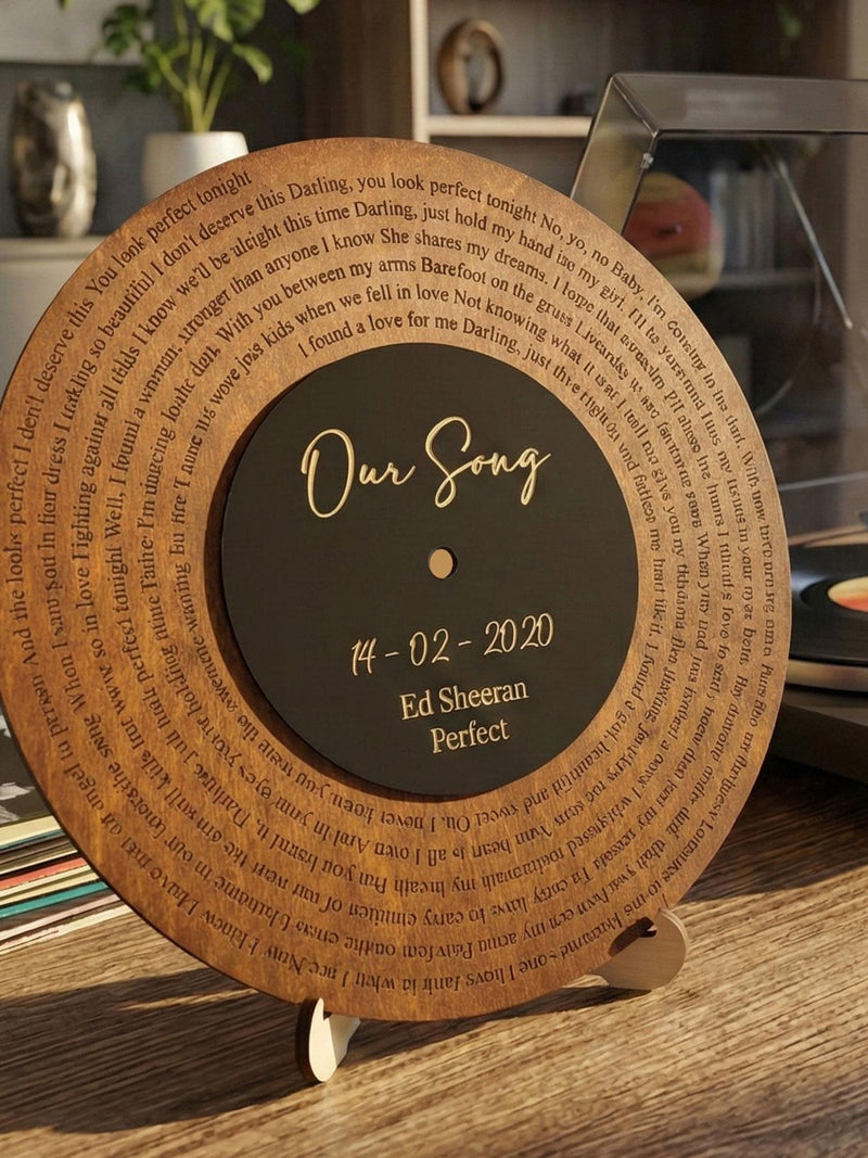 Custom Engraved Wooden Song Lyrics Plaque, Anniversary Gift ANNIVERSARY