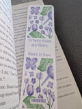 Lilacs and Love Bookmark - laminated paper page holder, Spring Romance Love Romance Flower