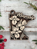Minnesota State Ornament, Lady's Slipper Floral Ornament, MN State Flower Decor, House Warming Gift, Moving Away Gift Home State Memento house warming flower