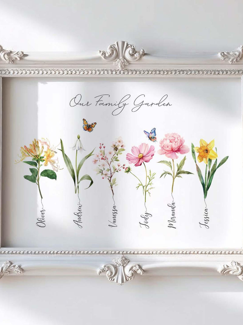Personalized Family Birth Flower, Grandma's Garden Print (Digital Download) birthday flower