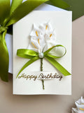 Elegant calla lily flower birthday card wife 3D botanical greeting card garden lover mum personalised keepsake romantic girlfriend gift box birthday flower