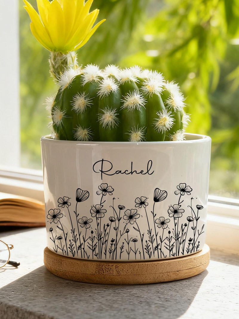Personalized Planter for Wedding Party Gift, Mom Thank you for helping me grow pot, Let Love Grow Planter, Ceramic Flower Pot, Gift for Mom ANNIVERSARY