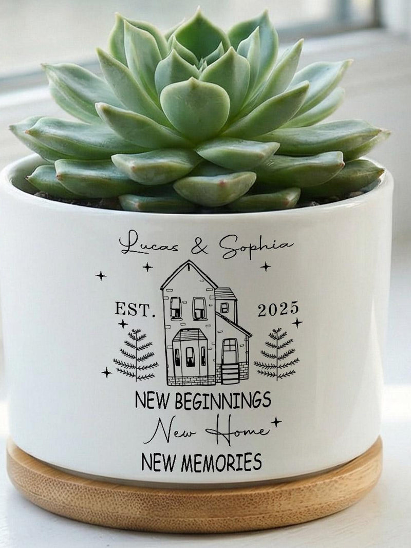 Personalized New Home Gift,Housewarming Gifts For Couples,Plant Pot For Moving House,First Home Flower Pot,Gift From Realtor,Engagement Gift house warming flower