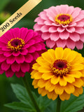200 Pom Pom Lilliput Zinnia Seeds Ð Mixed Colors (Zinnia elegans), 200 Heirloom Flower Seeds, Fast Blooming Annual Pollinator flower seeds