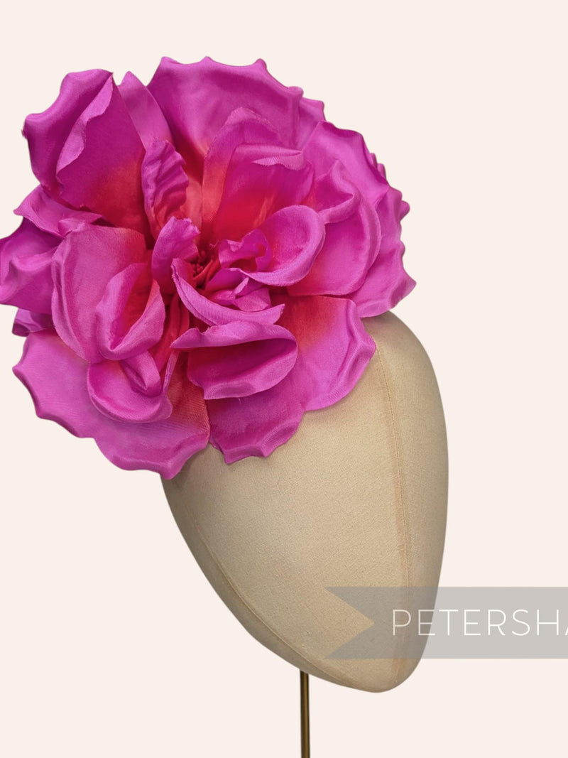 Magenta Ombre Silk 'Lucinda' Extra Large 20cm Rose Millinery Fascinator Flower Hat Mount silk flower