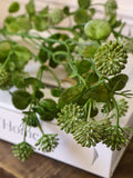 Green Garden Bliss Branch ÐA popular collection featuring coated allium spheres, green foliage and petite clusters of tiny bubble berries. faux plants