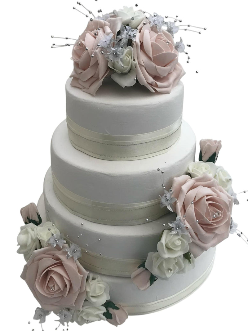 Wedding flowers cake topper roses 3 pieces tier wedding flower
