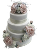 Wedding flowers cake topper roses 3 pieces tier wedding flower