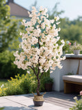 Faux Sakura Potted Floor Plant | 50 cm height | Realistic silk blossoms | Indoor home decor | Small accent tree faux plants