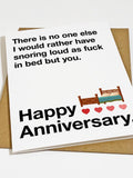 Funny Anniversary Card For Husband - Snoring In Bed Anniversary Card - Snarky & Sarcatic Anniversary Card For Husband or Boyfriend ANNIVERSARY