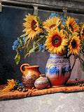 Silk Flower Wall Carpet, Fine Art Tapestry, Turkish Home Decor (2x3 Ft) silk flower