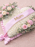 Personalised Funeral Ribbon for Heart Wreath | Memorial Tribute Ribbon | Custom Mum Dad Name Banner | Sympathy Flower Arrangement sympathy flower