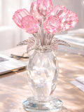Crystal Rose Flower Ornament, Glass Rose Bouquet, Gift for Mom & Her, Anniversary ValentineÕs Day, Home Decor ANNIVERSARY