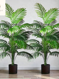 Set of 2 Artificial Areca Palm Plants | 90cm Faux Tropical Decor faux plants