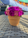 Crochet flowers in pot, house warming, anniversary gift, handmade flowers house warming flower