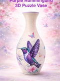 3D Purple Hummingbird Puzzle Vase, Modern Interlocking Flower Vase, DIY Home Decorative Vase, 3D Jigsaw Art Vase, House Warming Gift for Kid house warming flower