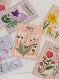 Birth Month Flower Card Ð Choose your month Ð Handmade in New Zealand birthday flower