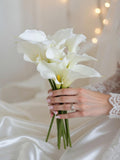Trending bouquet, Realistic Calla lilies wedding bouquet, Minimalist bride flowers Bouquet