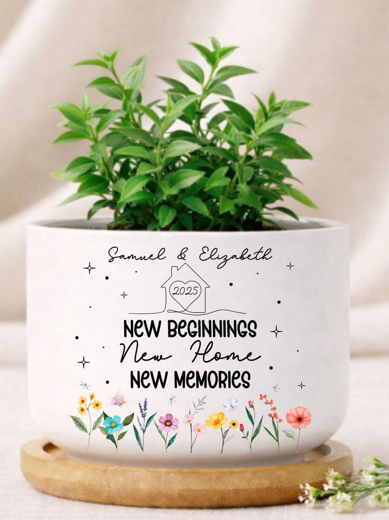 Custom New Home Plant Pot, Housewarming Gift house warming flower