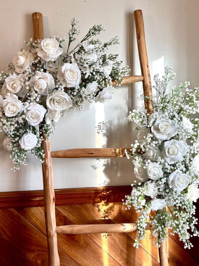 White Arch Wedding Florals Wedding Ceremony Flowers Floral Swag White Rose and Babies Breath Arch Flowers wedding flower