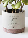 Custom Anniversary Planter | Personalized Romantic Pot with Names & Date | Wedding, Engagement or Relationship Gift Idea ANNIVERSARY