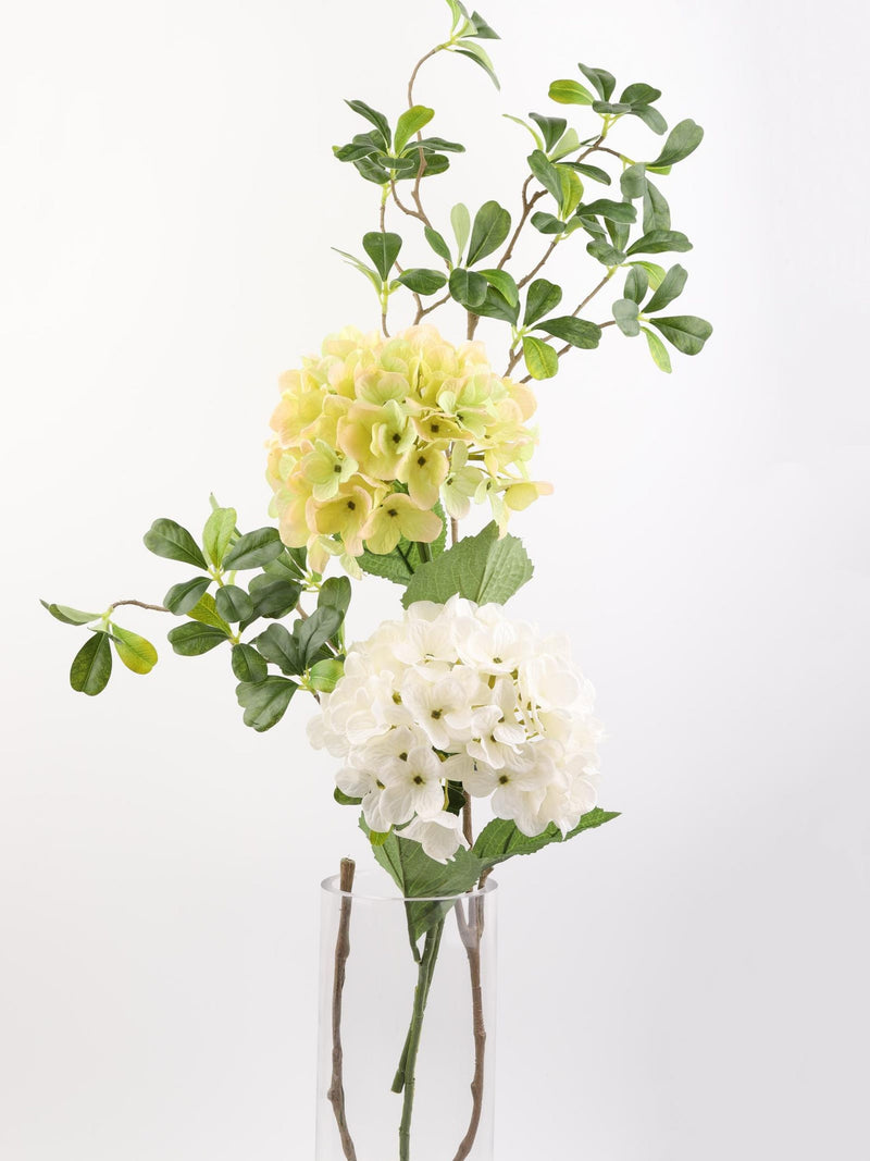 Link 25_21.5 in Fleur Artificielle: Preserved Giant Hydrangea, Single Stem Artificial Flower in Satin for Wedding & Statement Decor. FLOWER DELIVERY