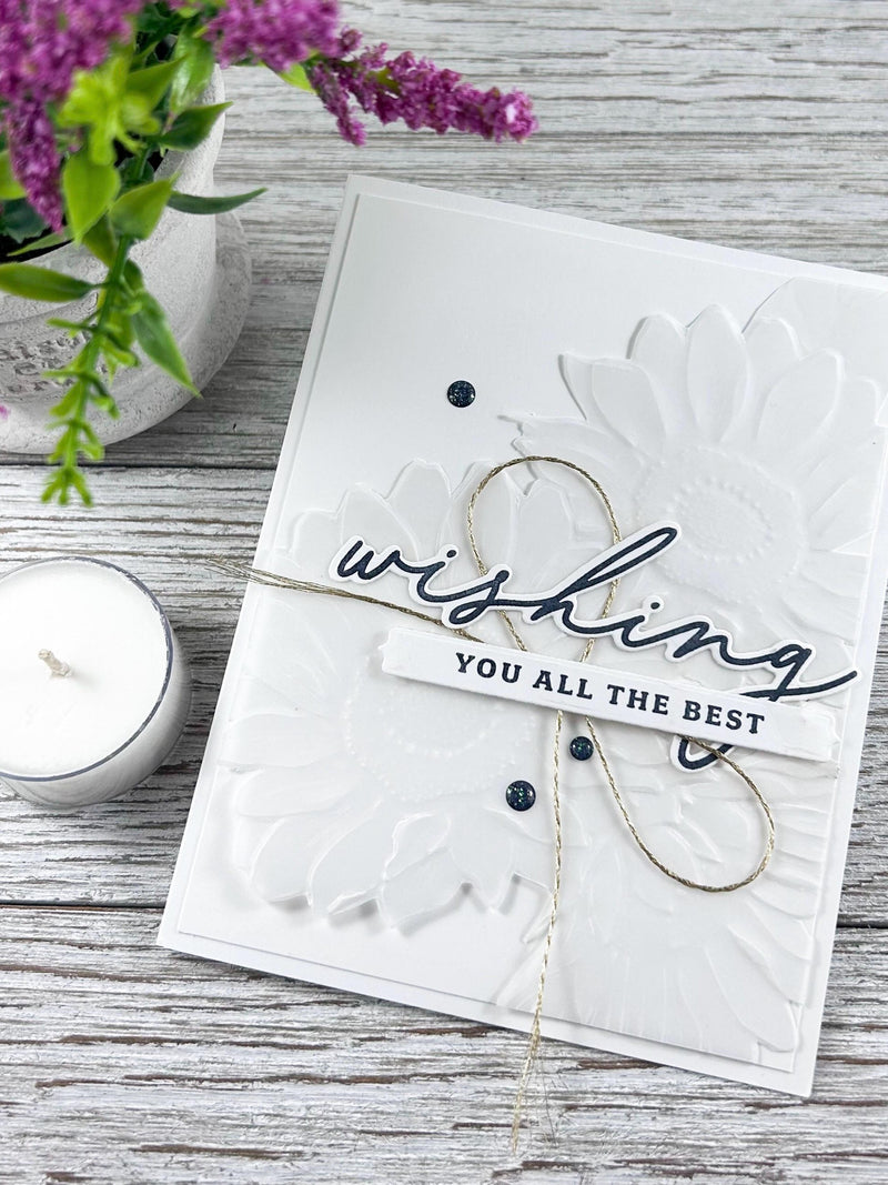 Handmade Embossed Floral Anniversary Card | Gold Detail ANNIVERSARY