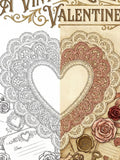 Vintage Lace Valentine printable Coloring Book | Vector Hearts, Roses & Love Art | Romantic Adult Coloring Pages PDF | ValentineÕs Day Gift Love Romance Flower