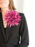 Extra Large Silk flower brooch. Flower pin. Pink color. Packed as a gift silk flower